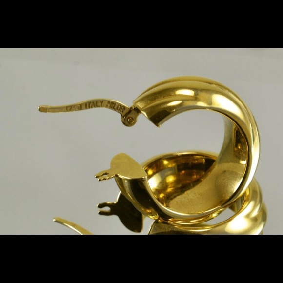 18kt Italian gold hoop earrings - Picture 6 of 7